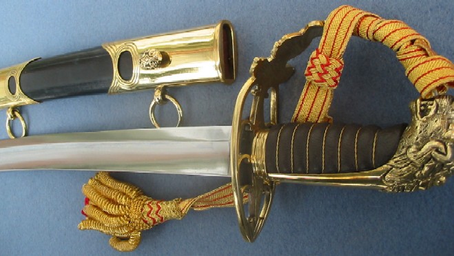 1803 Sword repro Hilt and scabbard closeup.jpg