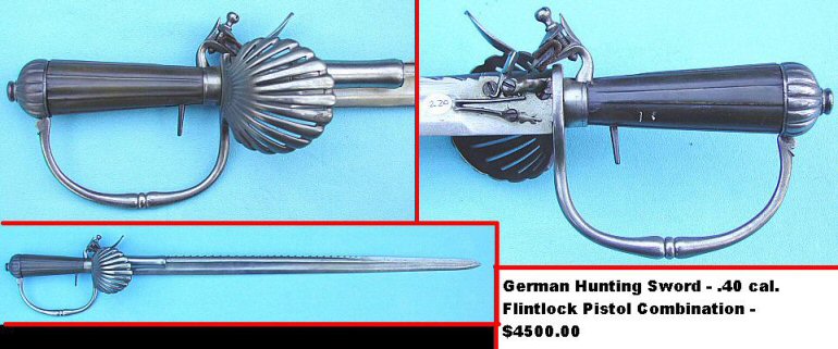 German Hunting Sword - .40 cal. Flintlock Pistol Combination - $4500.00.jpg
