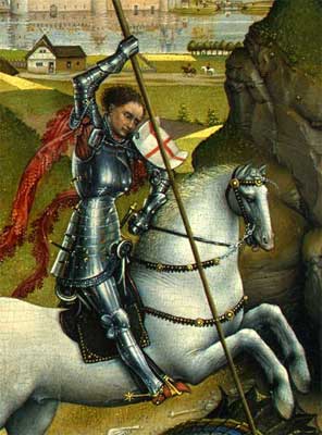 St George and the dragon, Rogier van der Weyden 1432-1435 detail.jpg